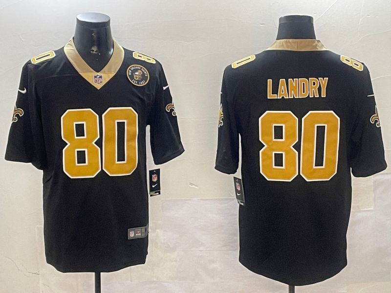 Men New Orleans Saints 80 Landry Black Second generation 2024 Nike Limited NFL Jersey style 2